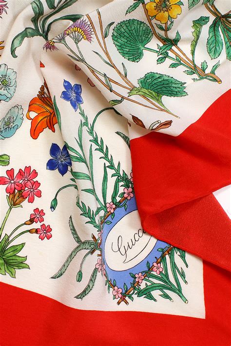 gucci silk scarf v accornero|Gucci V. Accornero 1980s Flora Silk Scarf .